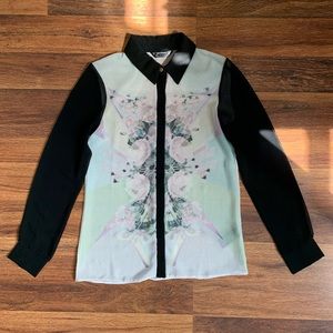 ECWO • MISS SELFRIDGE Petite Floral Sheer Shirt